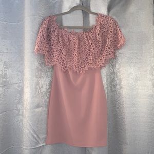 Pink off the shoulder dress
